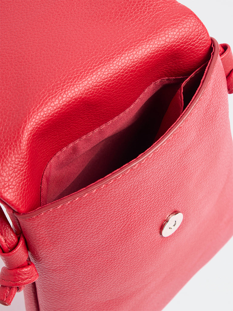 Westside Red Textured Mobile Sling Bag