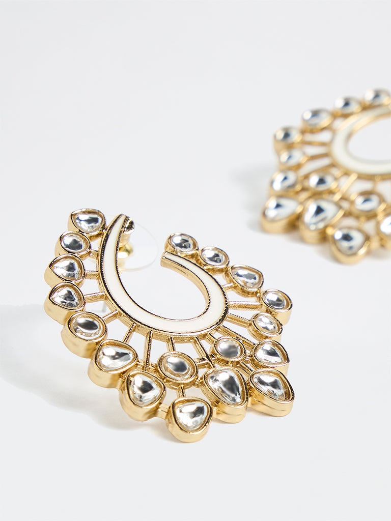 Westside Accessories Gold Stone and Enamel Fancy Earrings