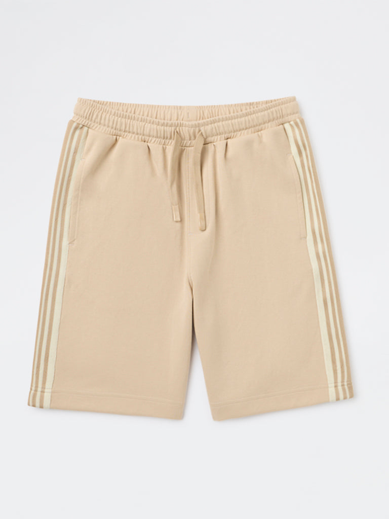 Buy Y&F Kids Boys Beige Striped Mid-Rise Shorts from Westside