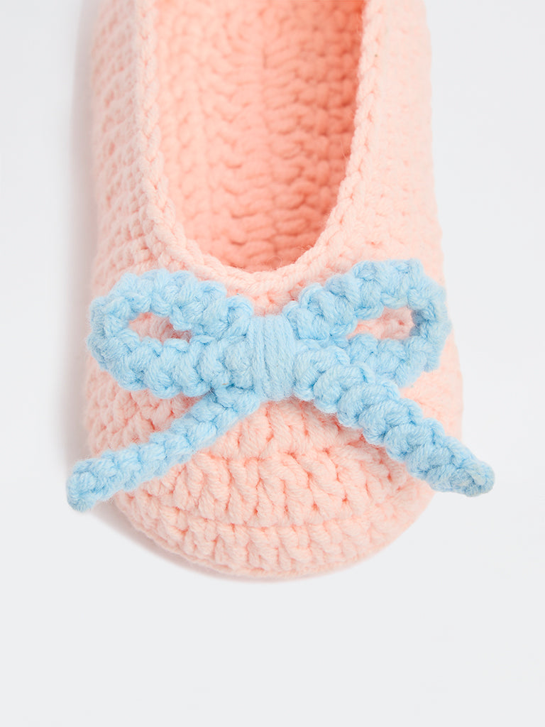 Yellow Light Pink Crochet Knitted Booties