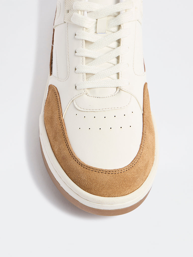 SOLEPLAY White Perforated Suede Sneakers