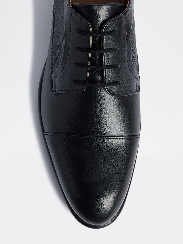SOLEPLAY Black Textured Derby Shoes