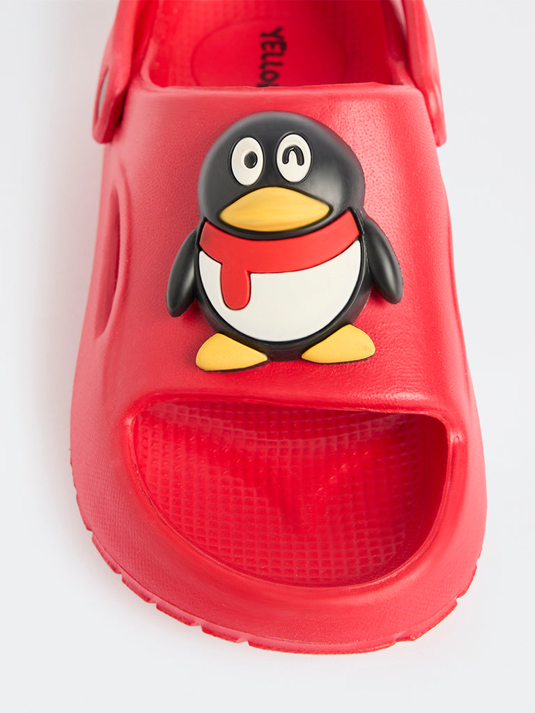 Yellow Red Applique-Detailed Clogs