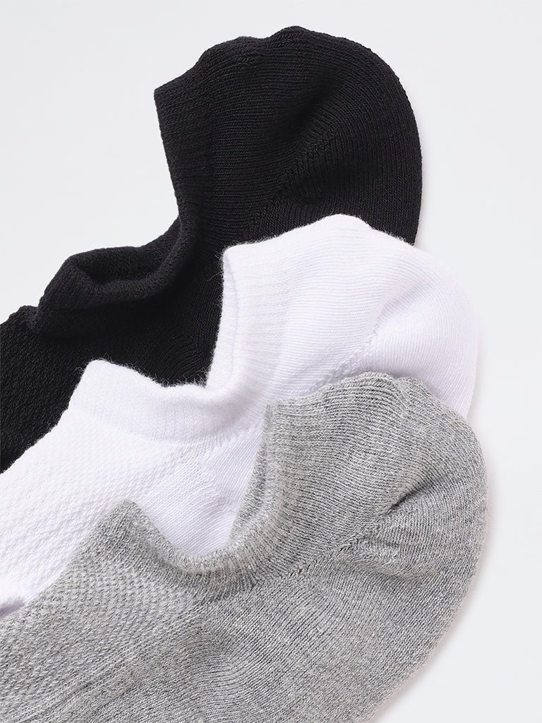 WES Lounge Black Cotton-Blend Socks - Pack of 3