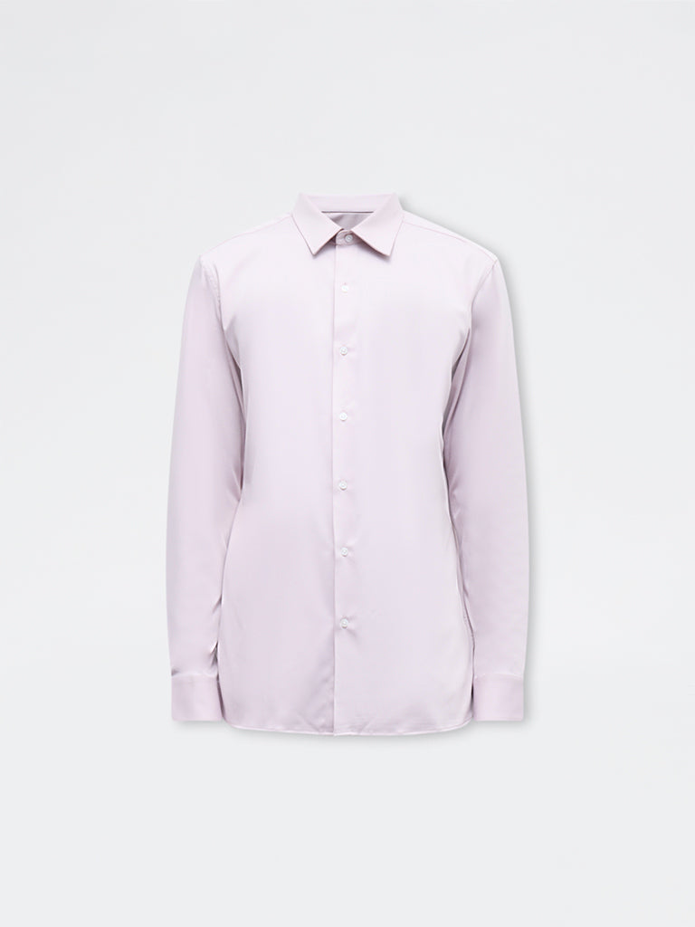 WES Formals Dusty Pink Solid Slim-Fit Shirt