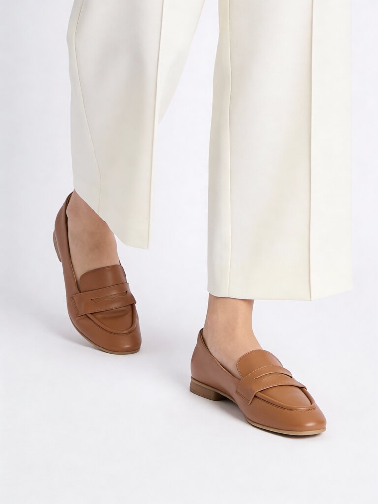 LUNA BLU Tan Saddle Loafers
