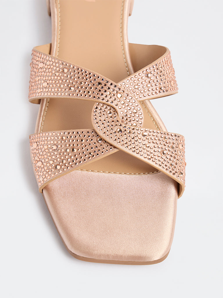 LUNA BLU Blush Pink Embellished Sandals