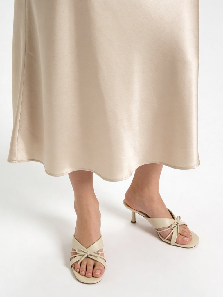 LUNA BLU Ivory Multi-Strap Bow-Detail Heel-Sandals