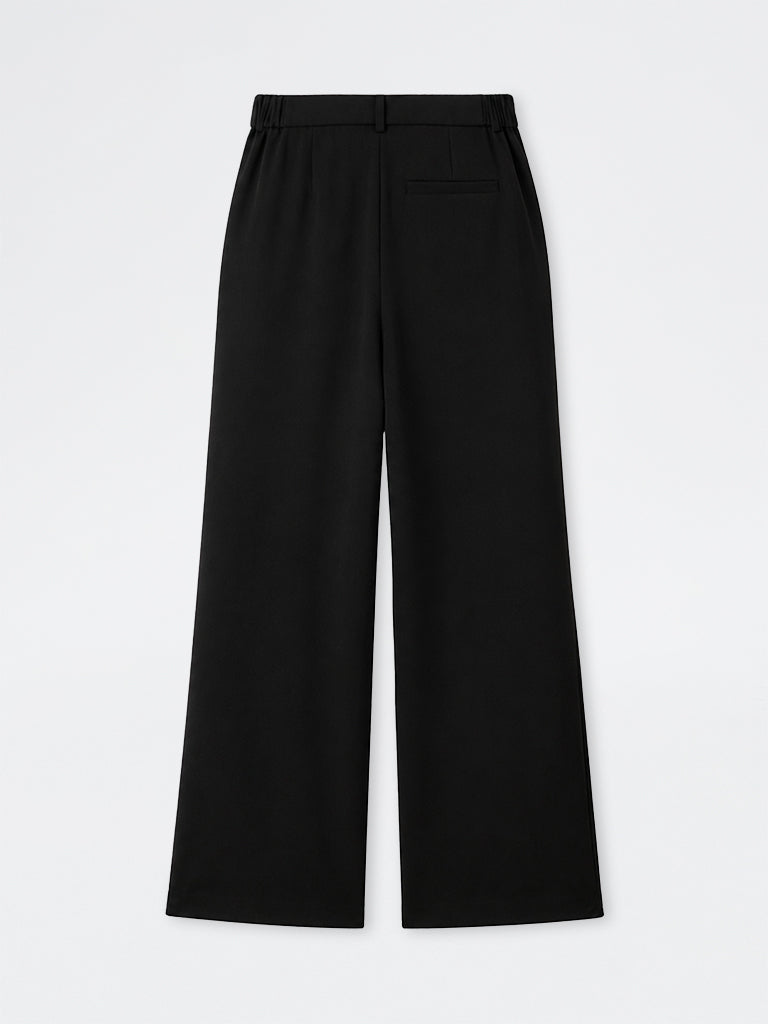 Wardrobe Black Pleated High-Rise Trousers