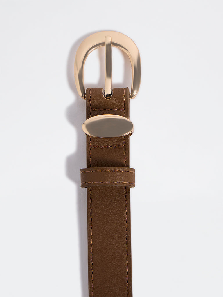 Westside Accessories Brown Buckle Belt