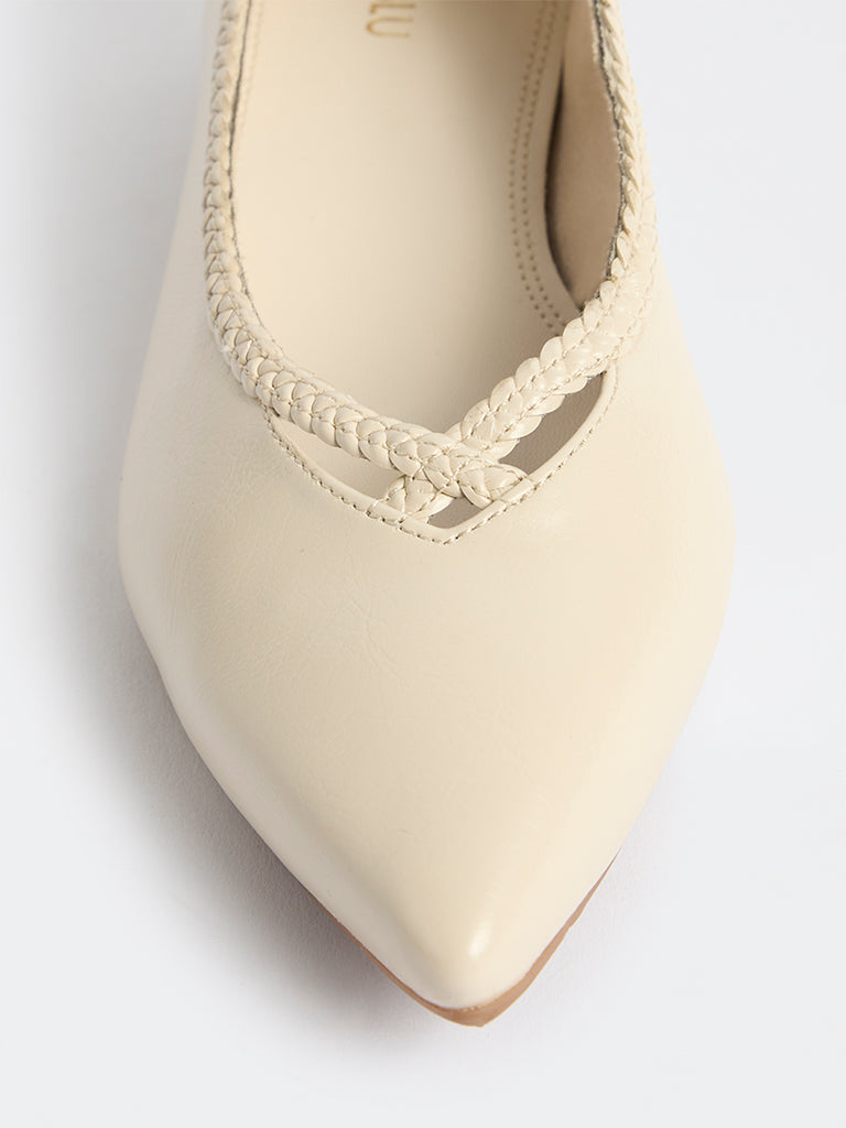 LUNA BLU Ivory Braided Shoes
