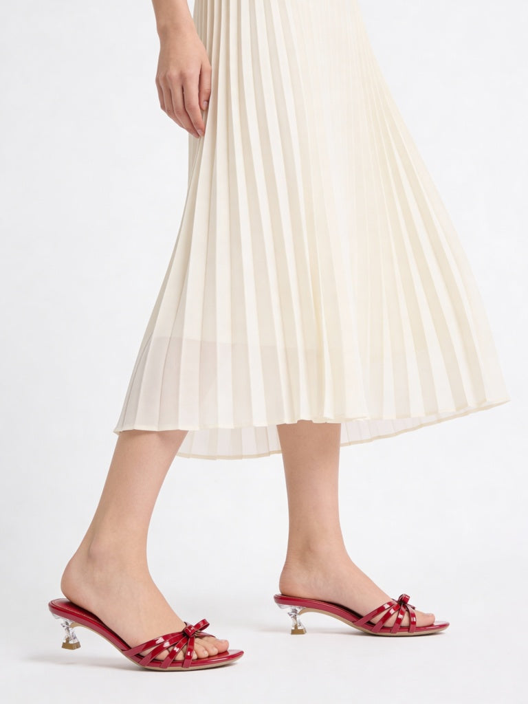 LUNA BLU Red Bow Detailed Sandals