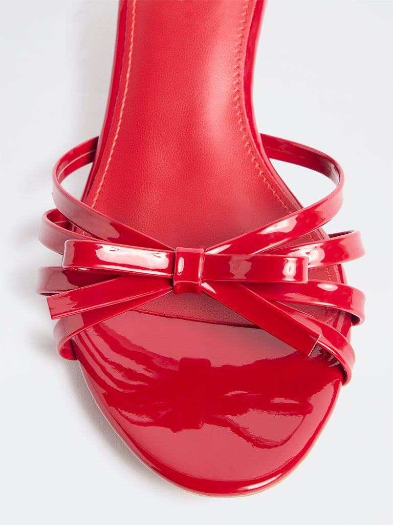 LUNA BLU Red Bow Detailed Sandals