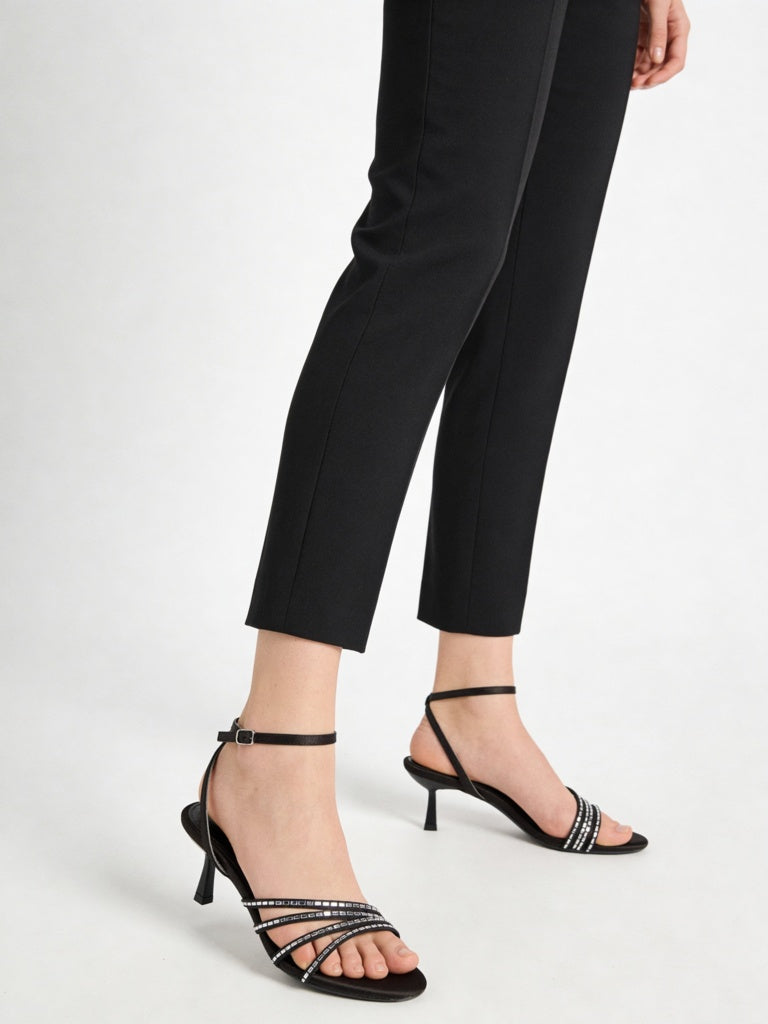 LUNA BLU Black Embellished Heel Sandals