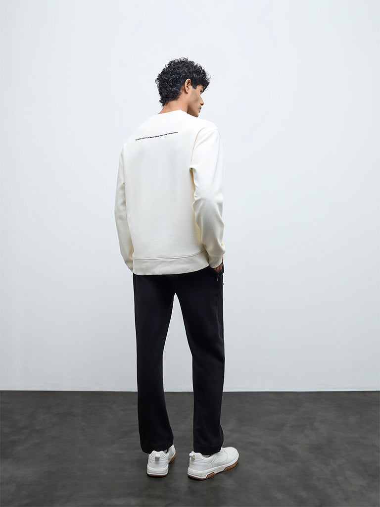 Nuoflexx Black Relaxed-Fit Mid-Rise Cotton-Blend Track Pants