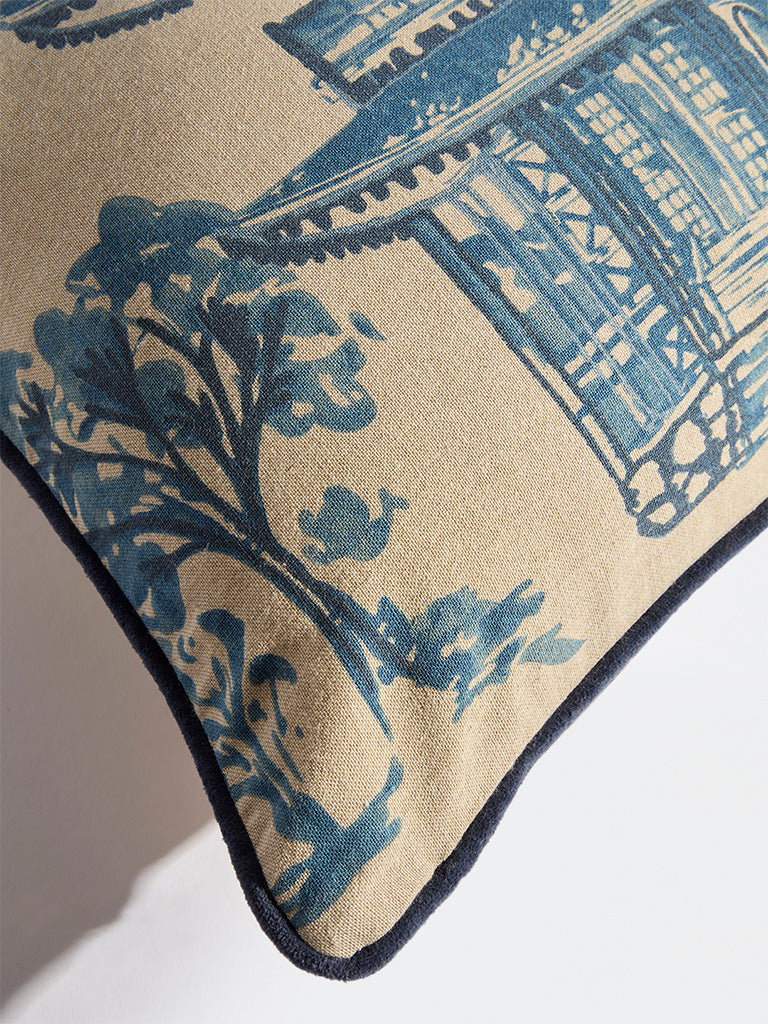 Westside Home Dusty Blue Toile Cushion Cover