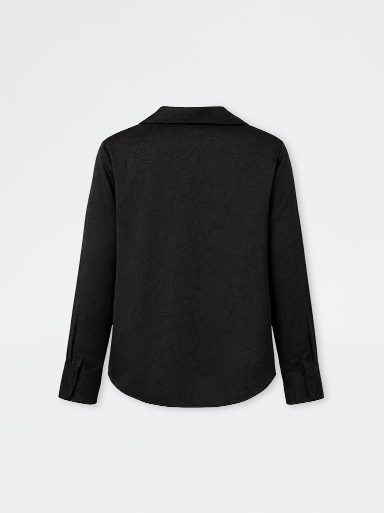 Wardrobe Black Floral Jacquard Shirt