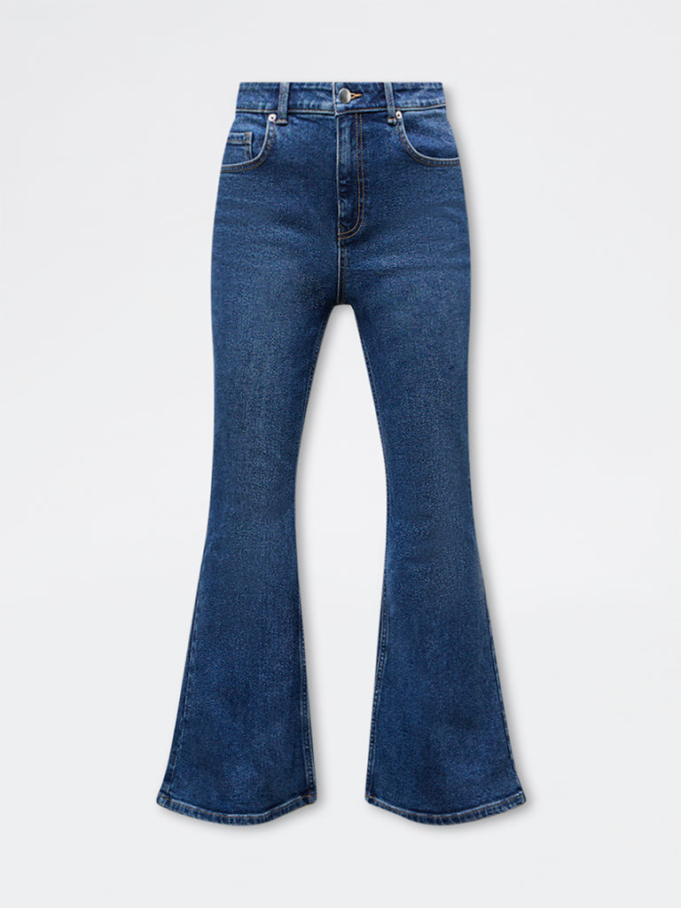 LOV Dark Blue High-Rise Bootcut Jeans