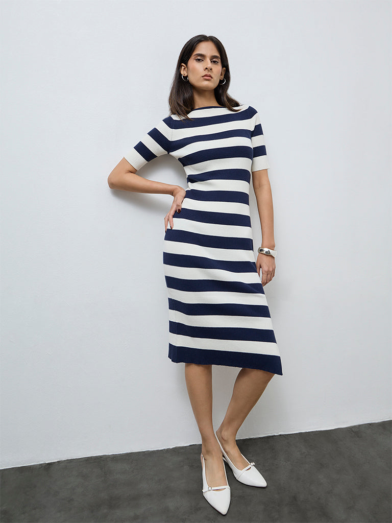Buy Wardrobe Navy Striped Bodycon Dress from Westside Buy Wardrobe Navy Striped Bodycon Dress from Westside
