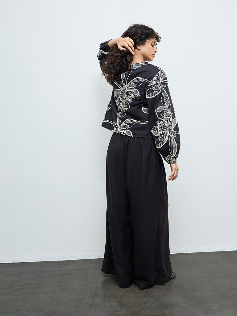 LOV Black High-Rise Flared Pants