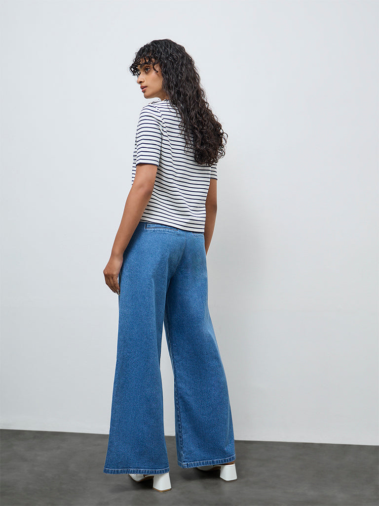 LOV Blue High-Rise Flared Jeans