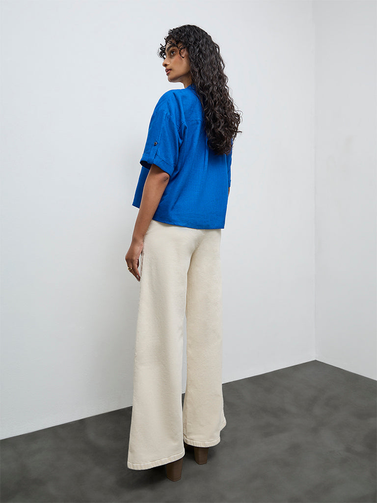 LOV Off-White High-Rise Flared Jeans