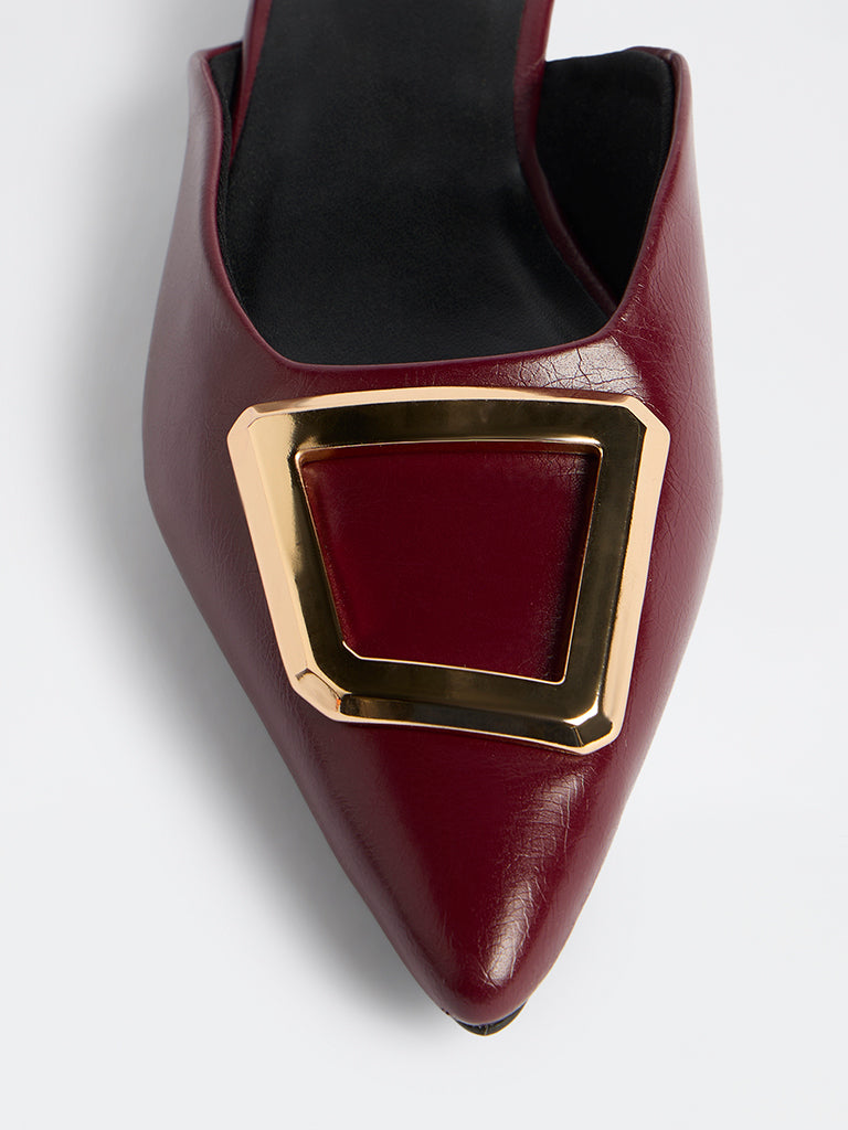 LUNA BLU Burgundy Heel Mules