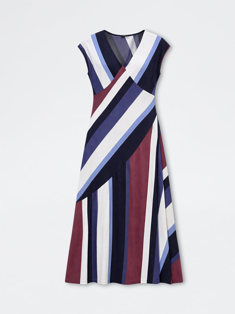 Wardrobe Multicolour Striped A-Line Dress