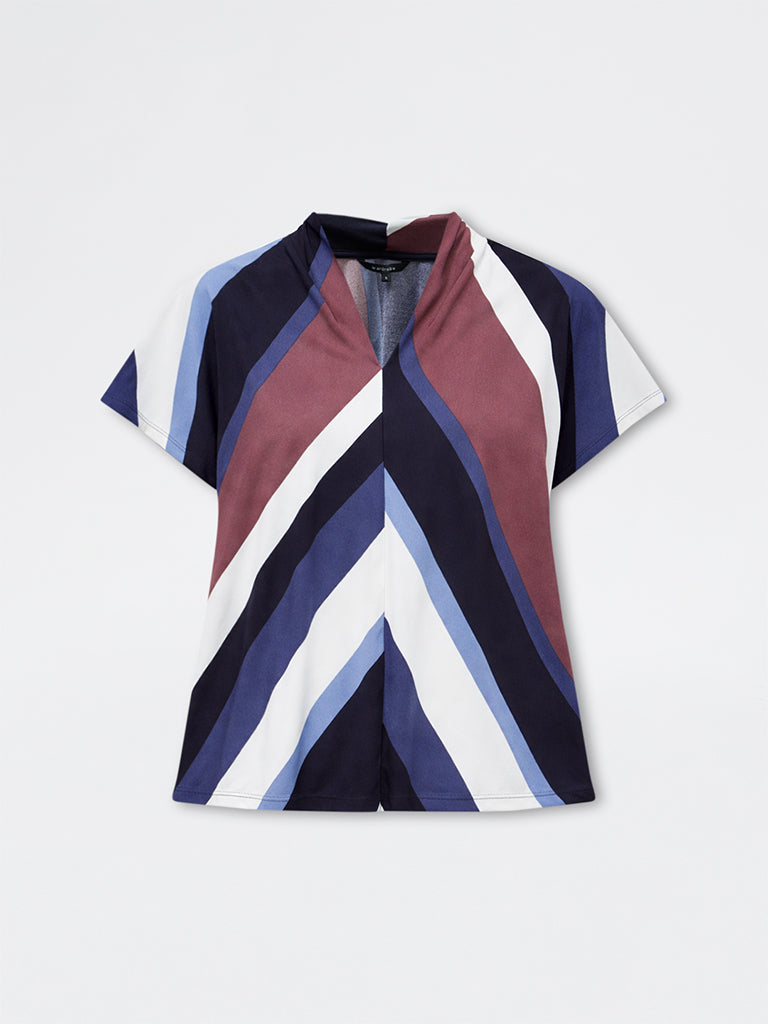 Wardrobe Multicolour Stripe Printed Blouse