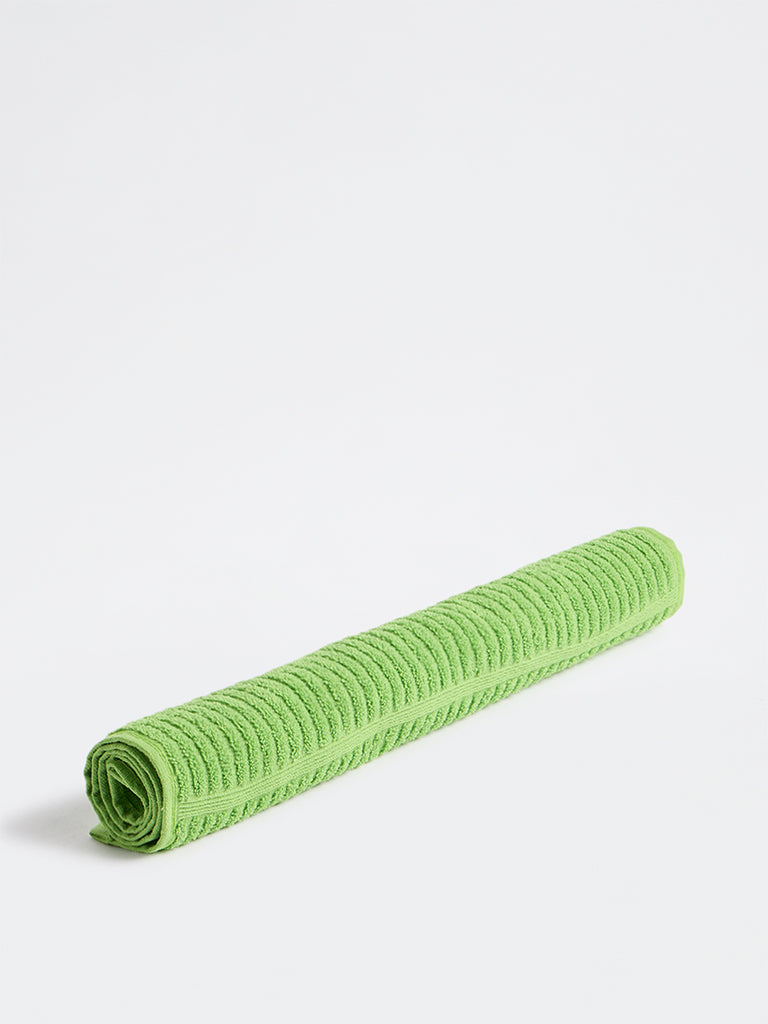 Westside Home Light Green Self-Striped Hand Towel
