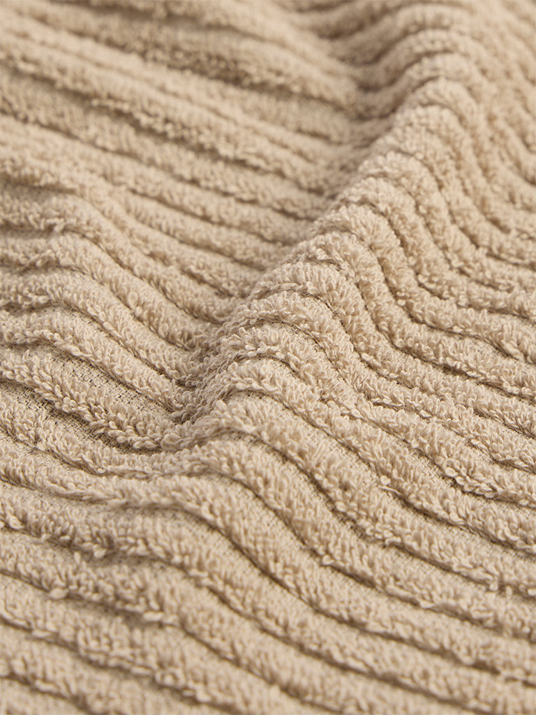 Westside Home Taupe Self-Striped Hand Towel