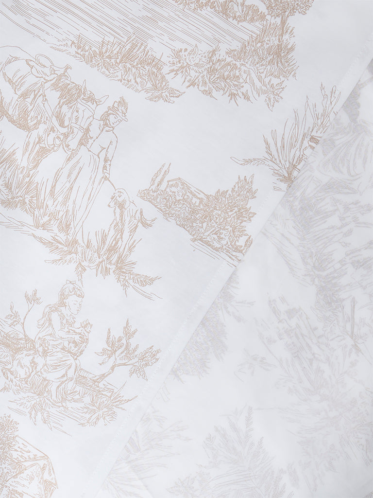 Westside Home Taupe Toile Printed King Bed Sheet Set