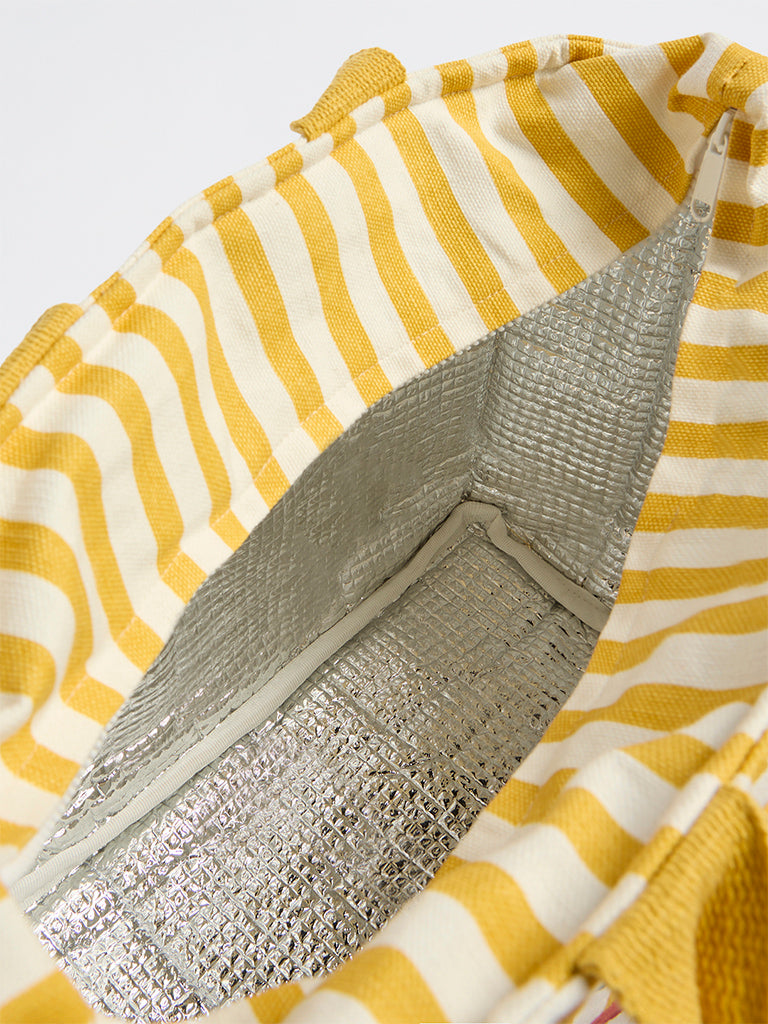 Westside Home Yellow Striped Lunch Bag