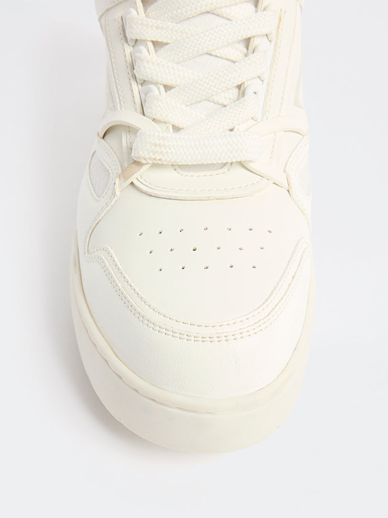 SOLEPLAY White Perforated High-Top Sneakers
