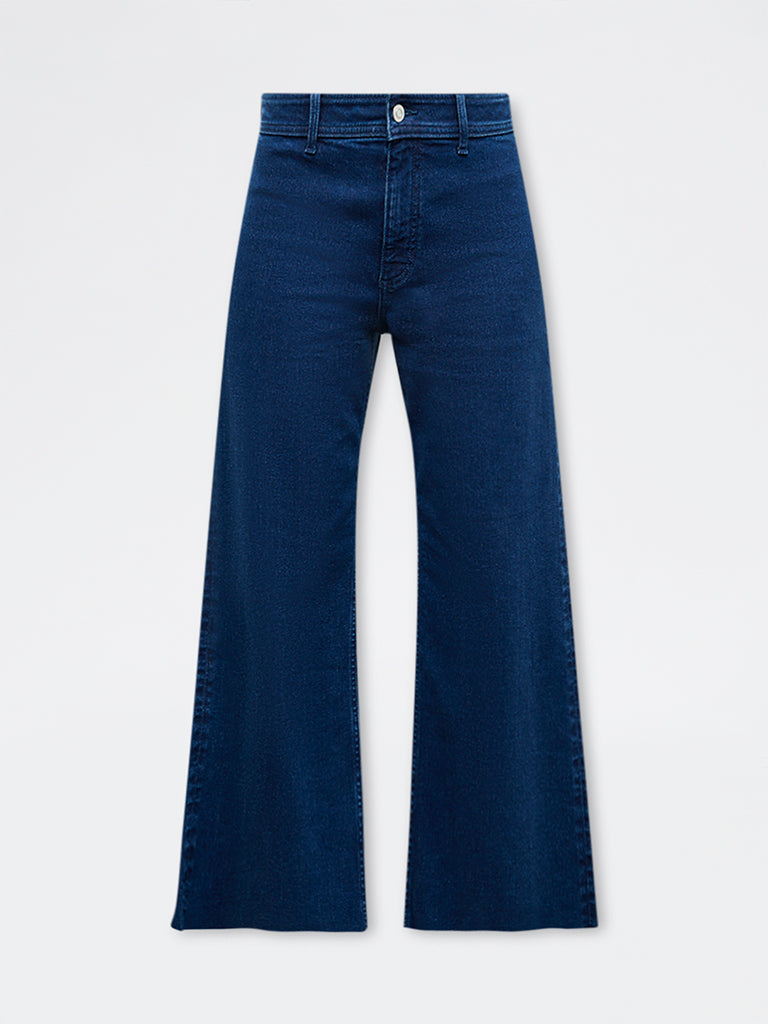 LOV Dark Blue Wide-Leg High-Rise Jeans