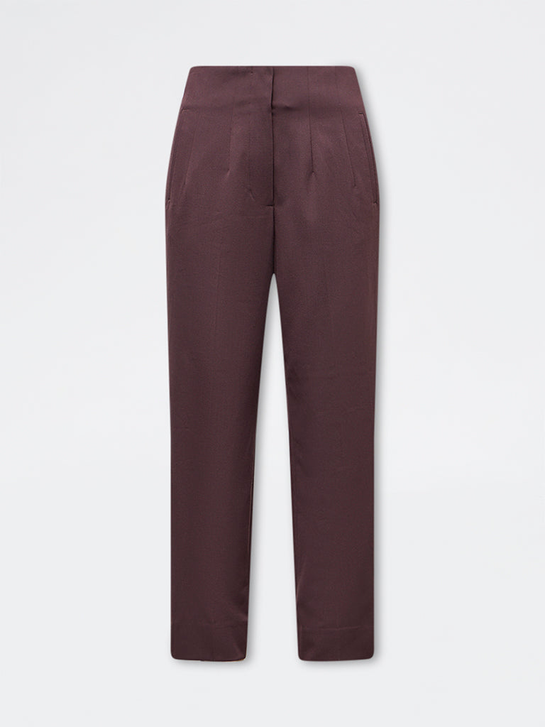 Wardrobe Dark Brown High-Rise Trousers
