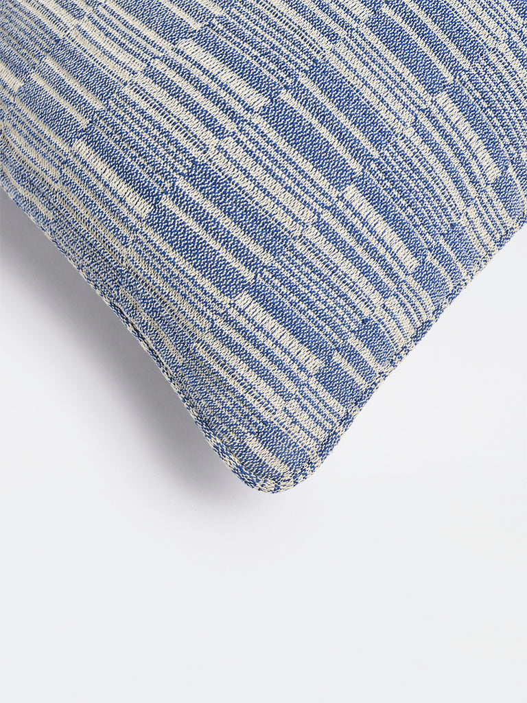 Westside Home Blue Stripe-Textured Cushion Cover
