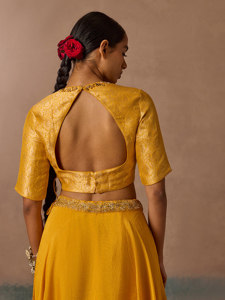 Brocade Mustard Blouse
