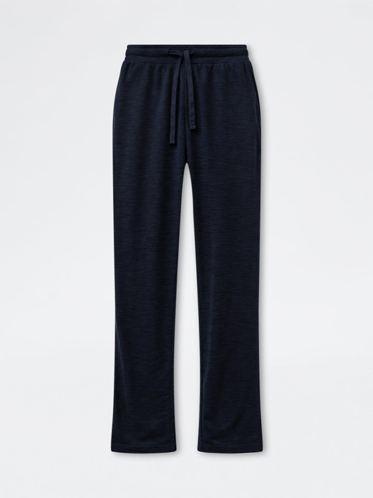ETA Navy Relaxed-Fit Mid-Rise Cotton-Blend Chinos
