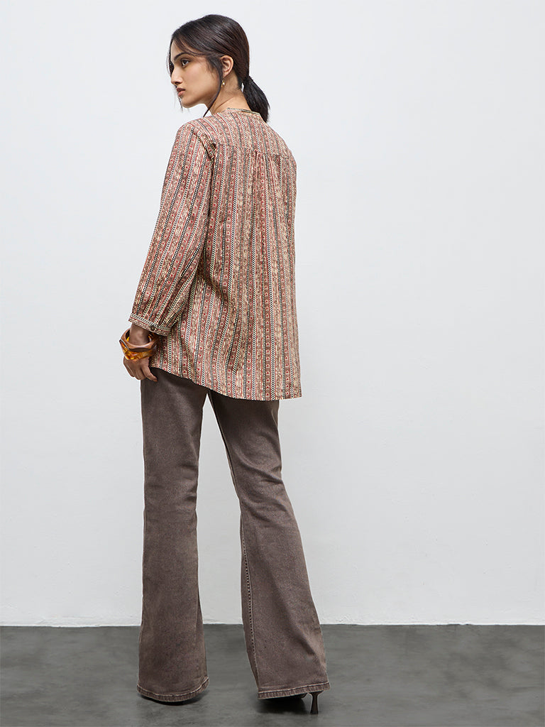 Utsa Brown Printed Tunic