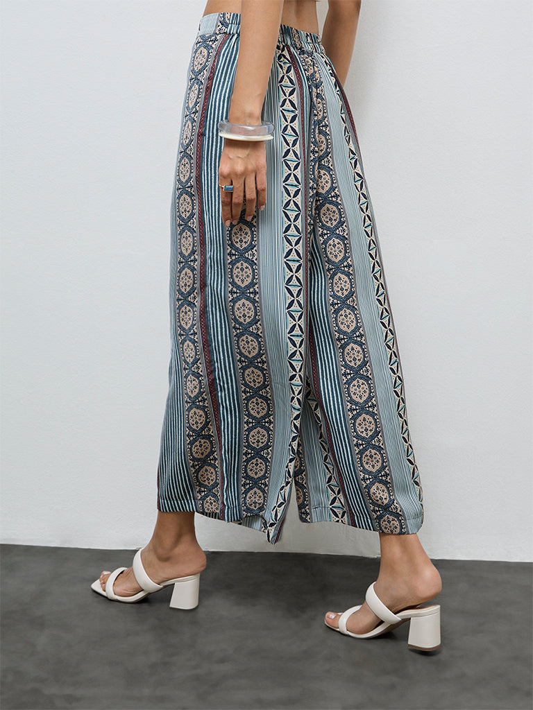 Utsa Green Printed Palazzos