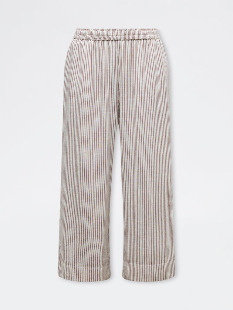 Utsa Brown Striped Pants