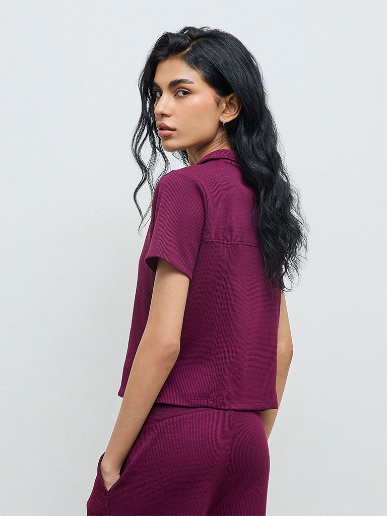 Superstar Plum Textured Shirt