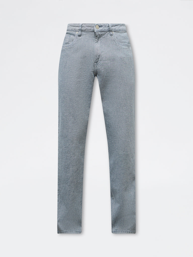 WES Casuals Light Blue Relaxed-Fit Mid-Rise Jeans