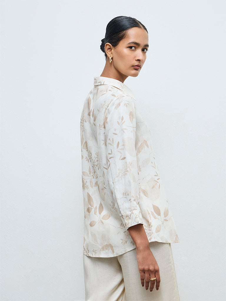 Zuba Beige Botanical Design Tunic
