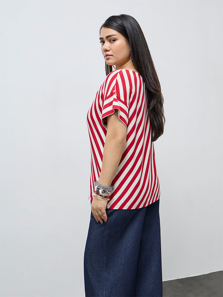 Gia Red Striped T-Shirt