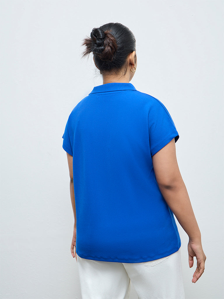Gia Blue Textured T-Shirt