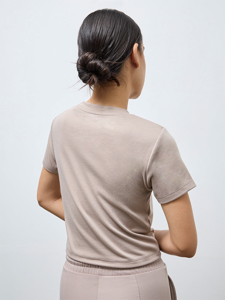 Nuoflexx Dusty Taupe Solid T-Shirt