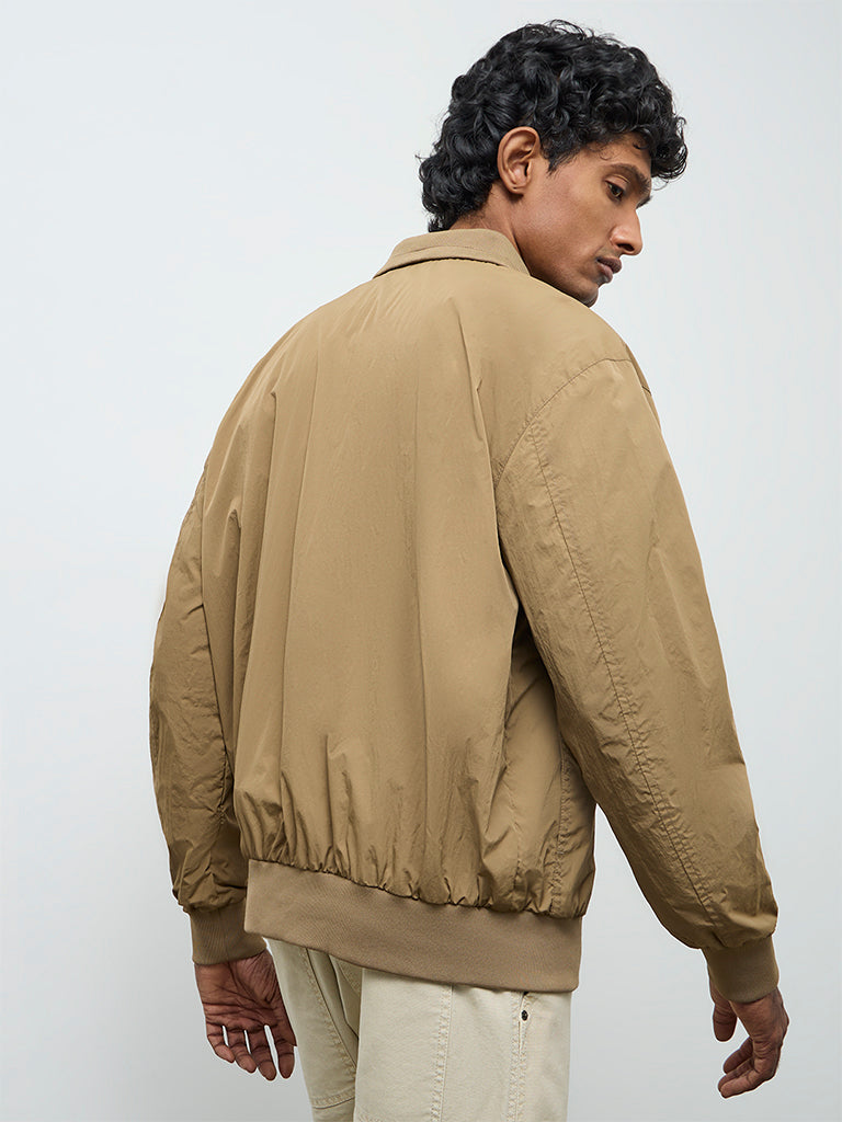 WES Casuals Beige Relaxed-Fit Jacket