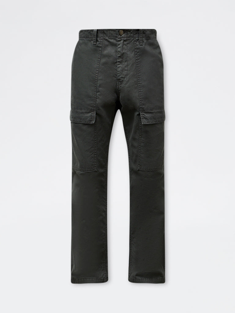 WES Casuals Dark Teal Relaxed Fit Mid-Rise Cotton-Blend Pants
